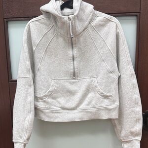 Lululemon Athletica Scuba Oversized Half-Zip Light Gray Women's Hoodie